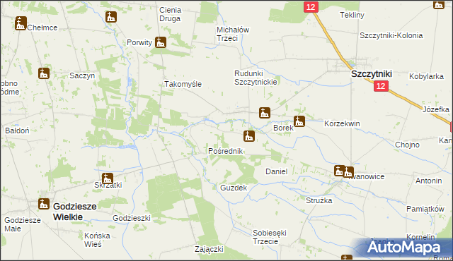 mapa Włodzimierz gmina Szczytniki, Włodzimierz gmina Szczytniki na mapie Targeo