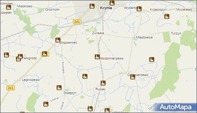 mapa Włodzimierzewo, Włodzimierzewo na mapie Targeo