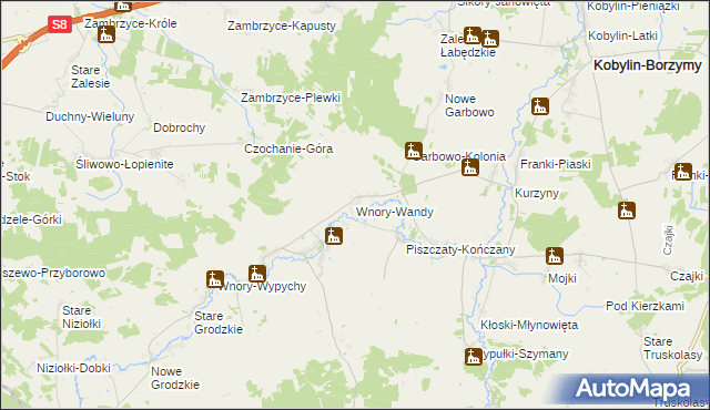 mapa Wnory-Wandy, Wnory-Wandy na mapie Targeo