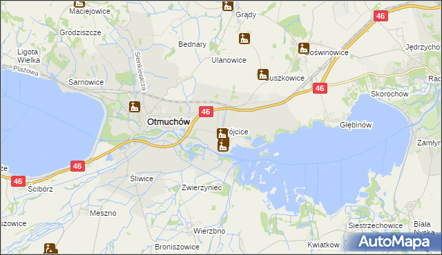 mapa Wójcice gmina Otmuchów, Wójcice gmina Otmuchów na mapie Targeo