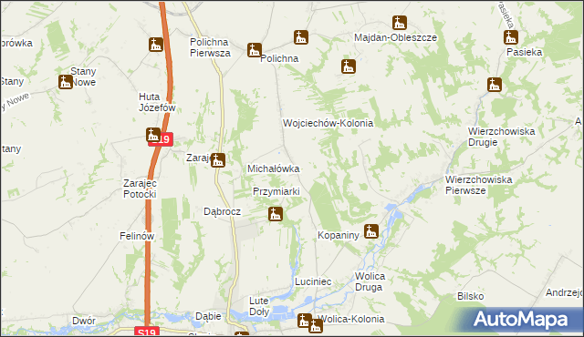 mapa Wojciechów gmina Szastarka, Wojciechów gmina Szastarka na mapie Targeo