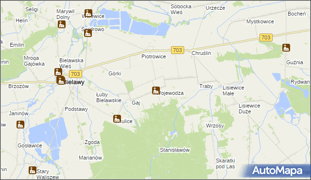 mapa Wojewodza, Wojewodza na mapie Targeo