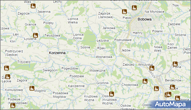 mapa Wojnarowa, Wojnarowa na mapie Targeo