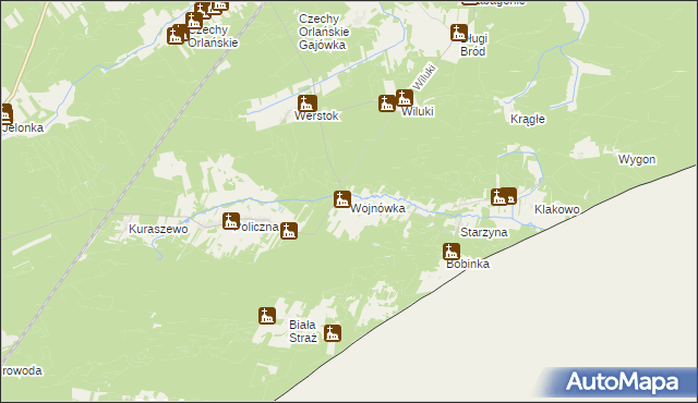 mapa Wojnówka gmina Dubicze Cerkiewne, Wojnówka gmina Dubicze Cerkiewne na mapie Targeo