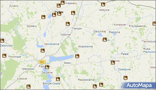 mapa Wojtokiemie, Wojtokiemie na mapie Targeo