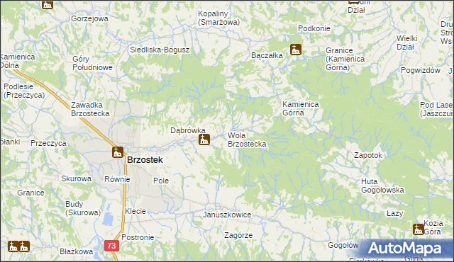 mapa Wola Brzostecka, Wola Brzostecka na mapie Targeo