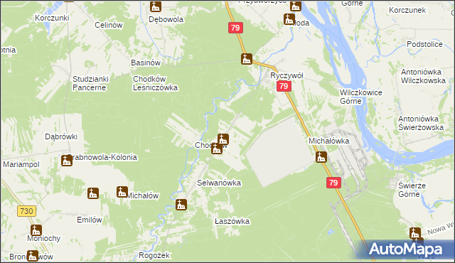 mapa Wola Chodkowska, Wola Chodkowska na mapie Targeo