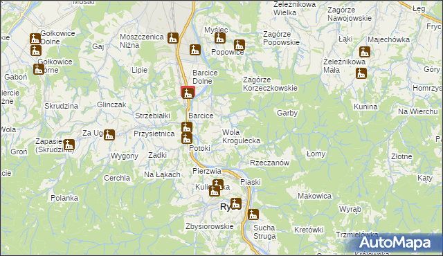 mapa Wola Krogulecka, Wola Krogulecka na mapie Targeo