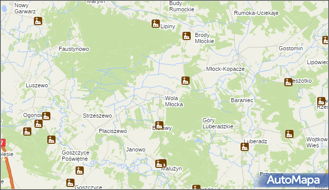 mapa Wola Młocka, Wola Młocka na mapie Targeo