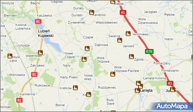 mapa Wola Olszowa, Wola Olszowa na mapie Targeo