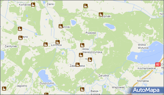 mapa Wola Wereszczyńska, Wola Wereszczyńska na mapie Targeo