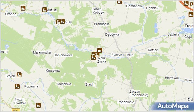 mapa Wola Życka, Wola Życka na mapie Targeo
