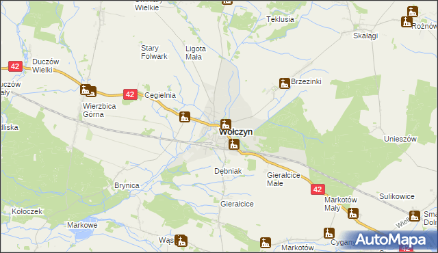mapa Wołczyn powiat kluczborski, Wołczyn powiat kluczborski na mapie Targeo