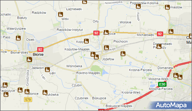 mapa Wolica gmina Ożarów Mazowiecki, Wolica gmina Ożarów Mazowiecki na mapie Targeo