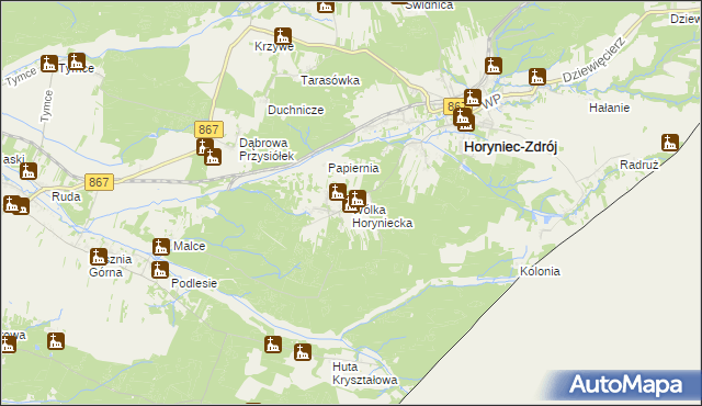 mapa Wólka Horyniecka, Wólka Horyniecka na mapie Targeo