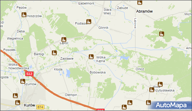 mapa Wólka Kątna, Wólka Kątna na mapie Targeo