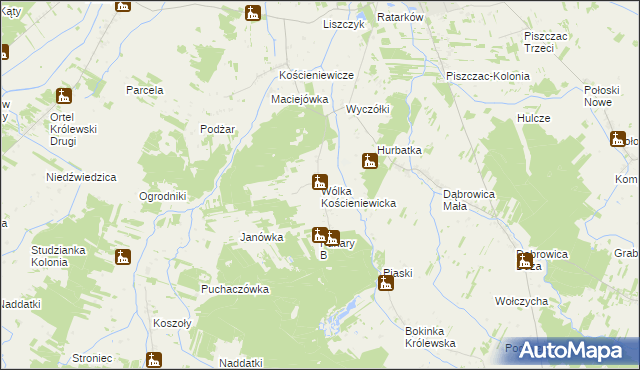 mapa Wólka Kościeniewicka, Wólka Kościeniewicka na mapie Targeo