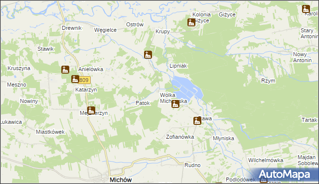 mapa Wólka Michowska, Wólka Michowska na mapie Targeo