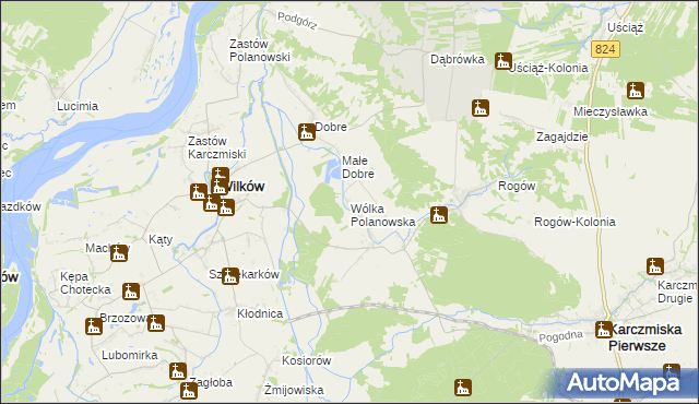 mapa Wólka Polanowska, Wólka Polanowska na mapie Targeo