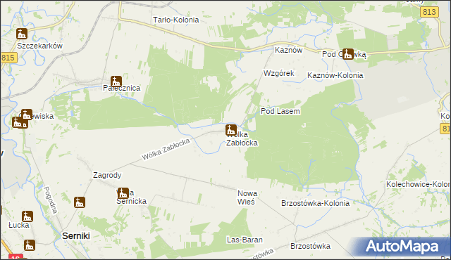 mapa Wólka Zabłocka gmina Serniki, Wólka Zabłocka gmina Serniki na mapie Targeo