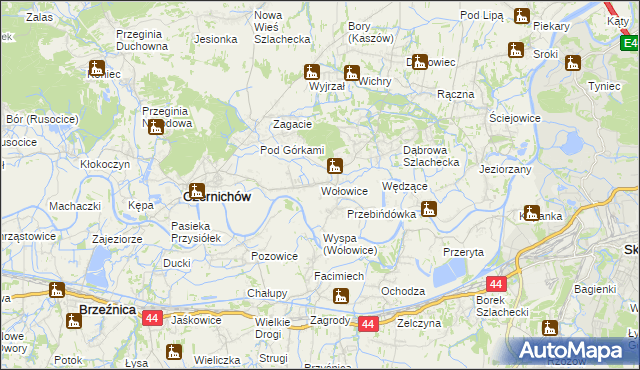 mapa Wołowice, Wołowice na mapie Targeo