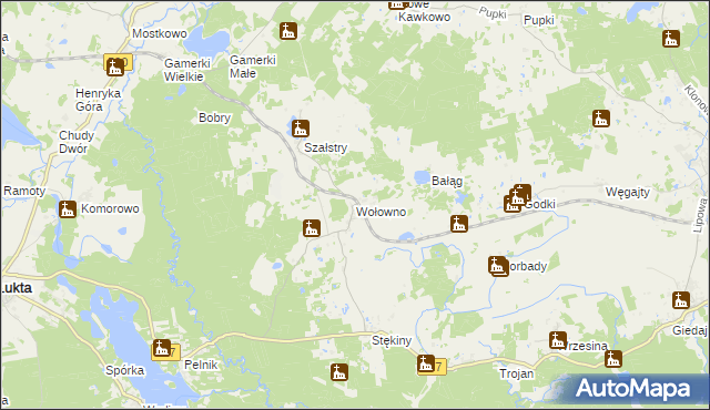 mapa Wołowno, Wołowno na mapie Targeo