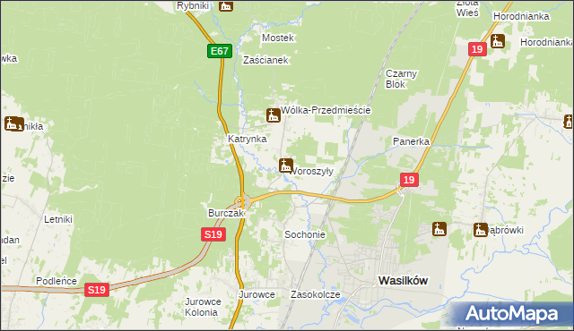 mapa Woroszyły, Woroszyły na mapie Targeo