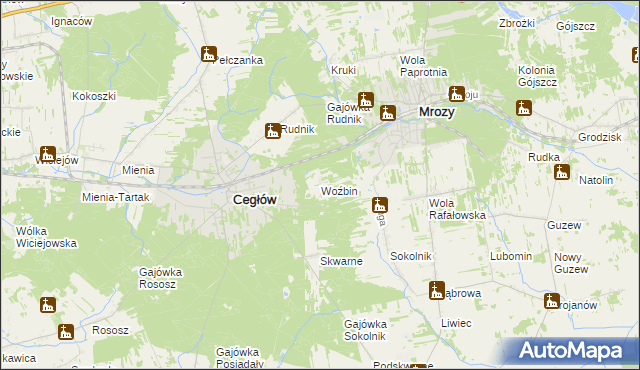 mapa Woźbin, Woźbin na mapie Targeo