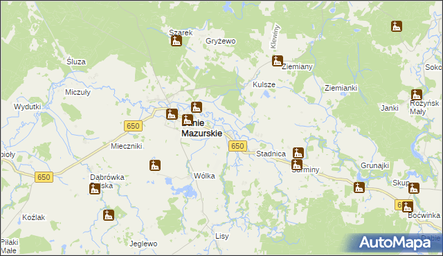 mapa Wróbel gmina Banie Mazurskie, Wróbel gmina Banie Mazurskie na mapie Targeo