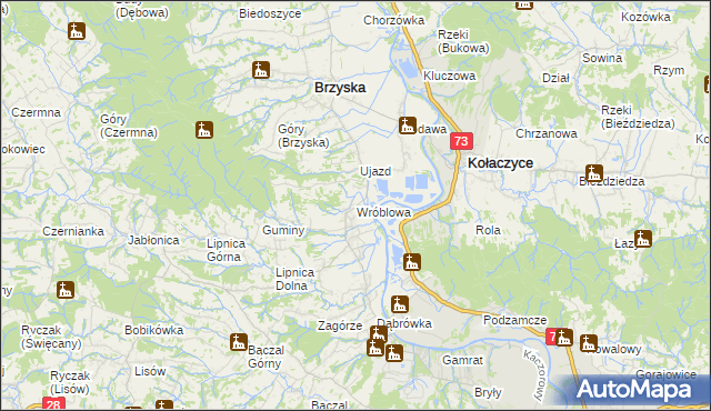 mapa Wróblowa, Wróblowa na mapie Targeo
