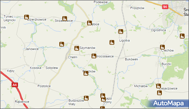 mapa Wrocisławice, Wrocisławice na mapie Targeo