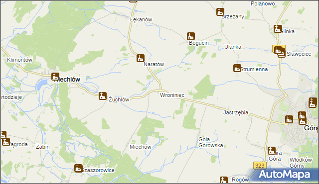mapa Wroniniec, Wroniniec na mapie Targeo