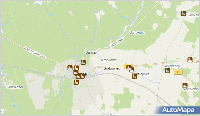 mapa Wronkowo, Wronkowo na mapie Targeo