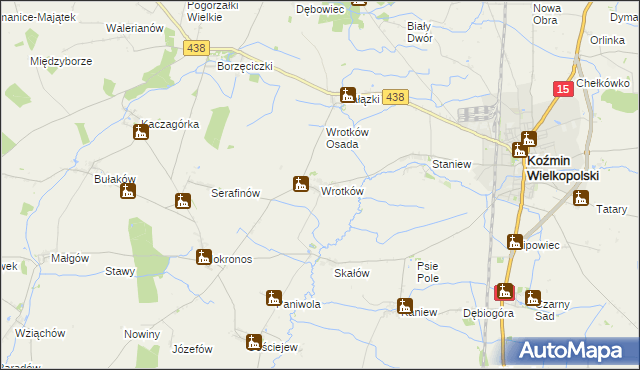 mapa Wrotków, Wrotków na mapie Targeo