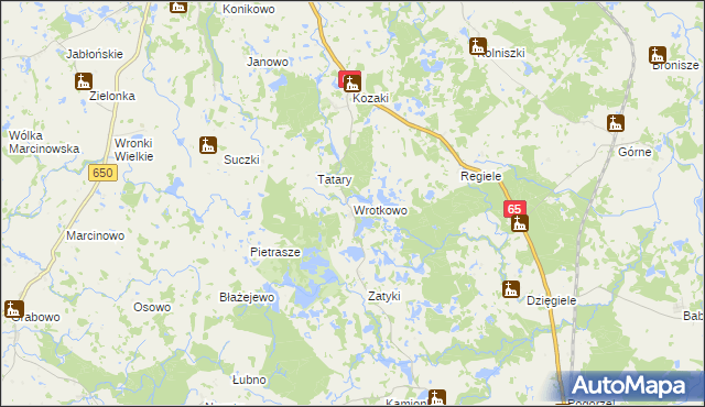 mapa Wrotkowo, Wrotkowo na mapie Targeo