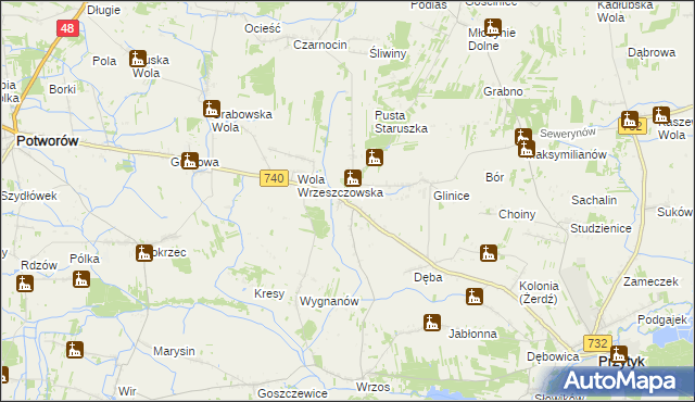 mapa Wrzeszczów, Wrzeszczów na mapie Targeo