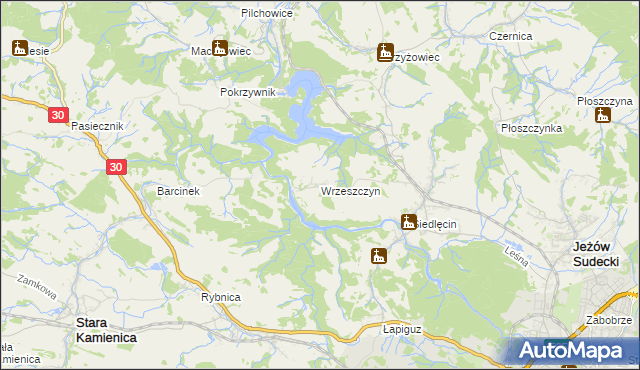 mapa Wrzeszczyn, Wrzeszczyn na mapie Targeo