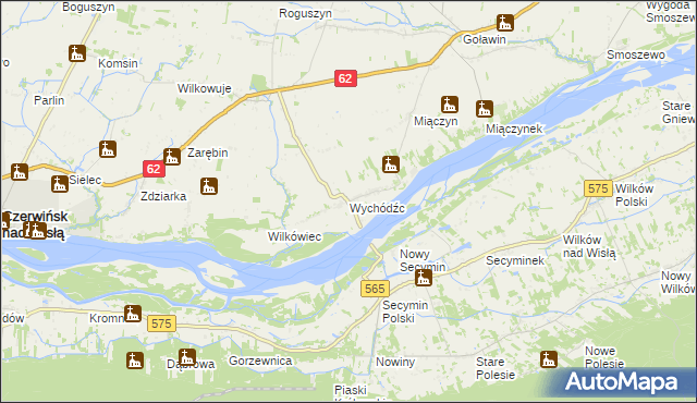 mapa Wychódźc, Wychódźc na mapie Targeo