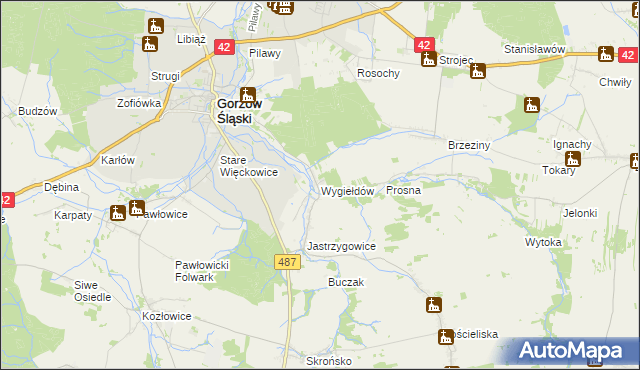 mapa Wygiełdów, Wygiełdów na mapie Targeo