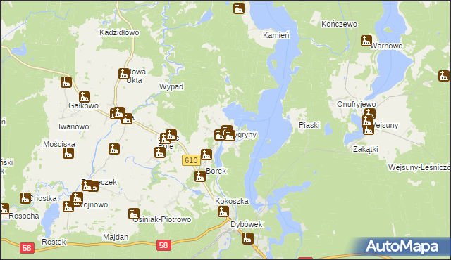 mapa Wygryny, Wygryny na mapie Targeo