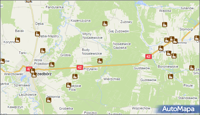 mapa Wygwizdów gmina Przedbórz, Wygwizdów gmina Przedbórz na mapie Targeo