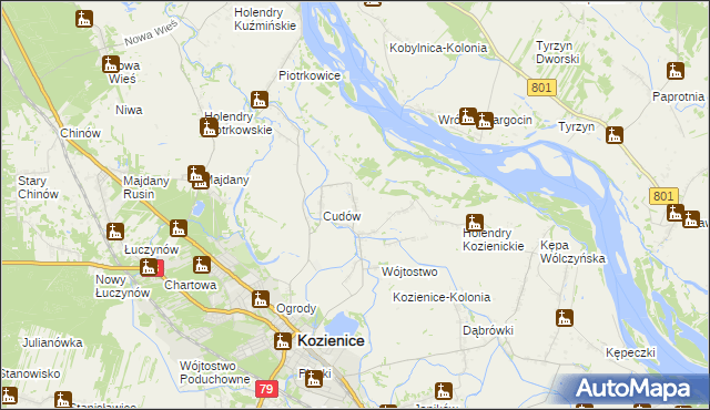 mapa Wymysłów gmina Kozienice, Wymysłów gmina Kozienice na mapie Targeo