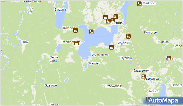 mapa Wymysłowo gmina Osiek, Wymysłowo gmina Osiek na mapie Targeo