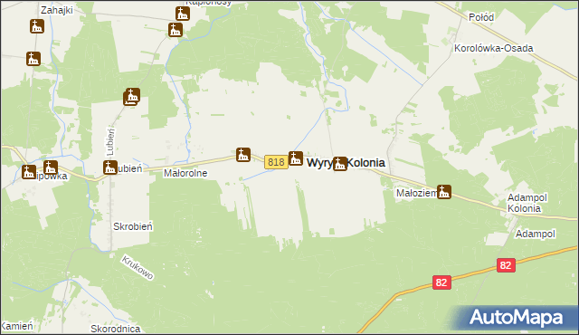 mapa Wyryki-Połód, Wyryki-Połód na mapie Targeo