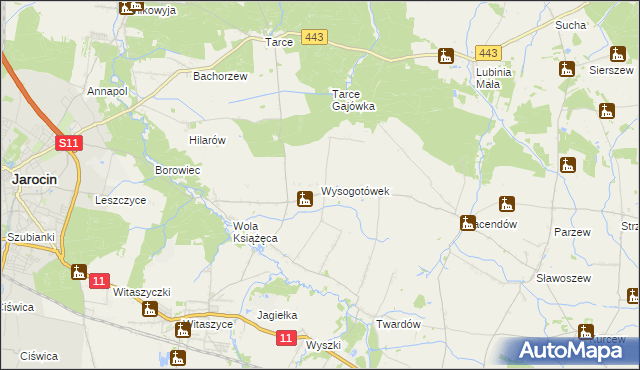 mapa Wysogotówek, Wysogotówek na mapie Targeo