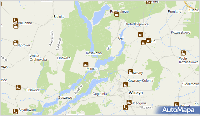 mapa Wysoki Most gmina Jeziora Wielkie, Wysoki Most gmina Jeziora Wielkie na mapie Targeo