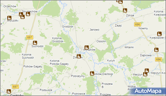 mapa Wyszków gmina Liw, Wyszków gmina Liw na mapie Targeo