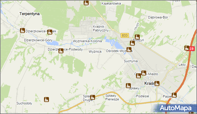 mapa Wyżnica-Kolonia, Wyżnica-Kolonia na mapie Targeo