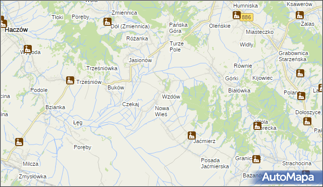 mapa Wzdów, Wzdów na mapie Targeo