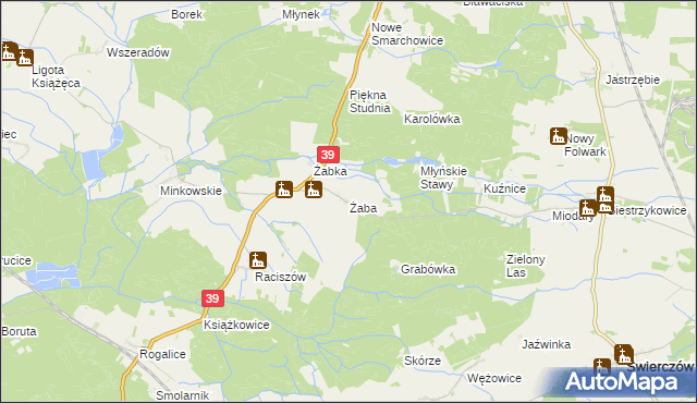 mapa Żaba, Żaba na mapie Targeo